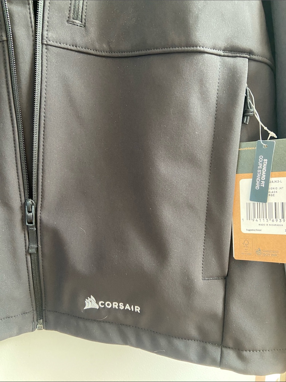 The North Face Black Softshell Jacket with Logo - Picture 3 of 5